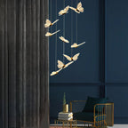Small Butterflies Creative Three Step Dimming Modern Long Chandelier - Cyran Lamps