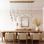 Solitaire Linear Chandelier 37'' 50'' 70'' 87" 120"W - Cyran Lamps