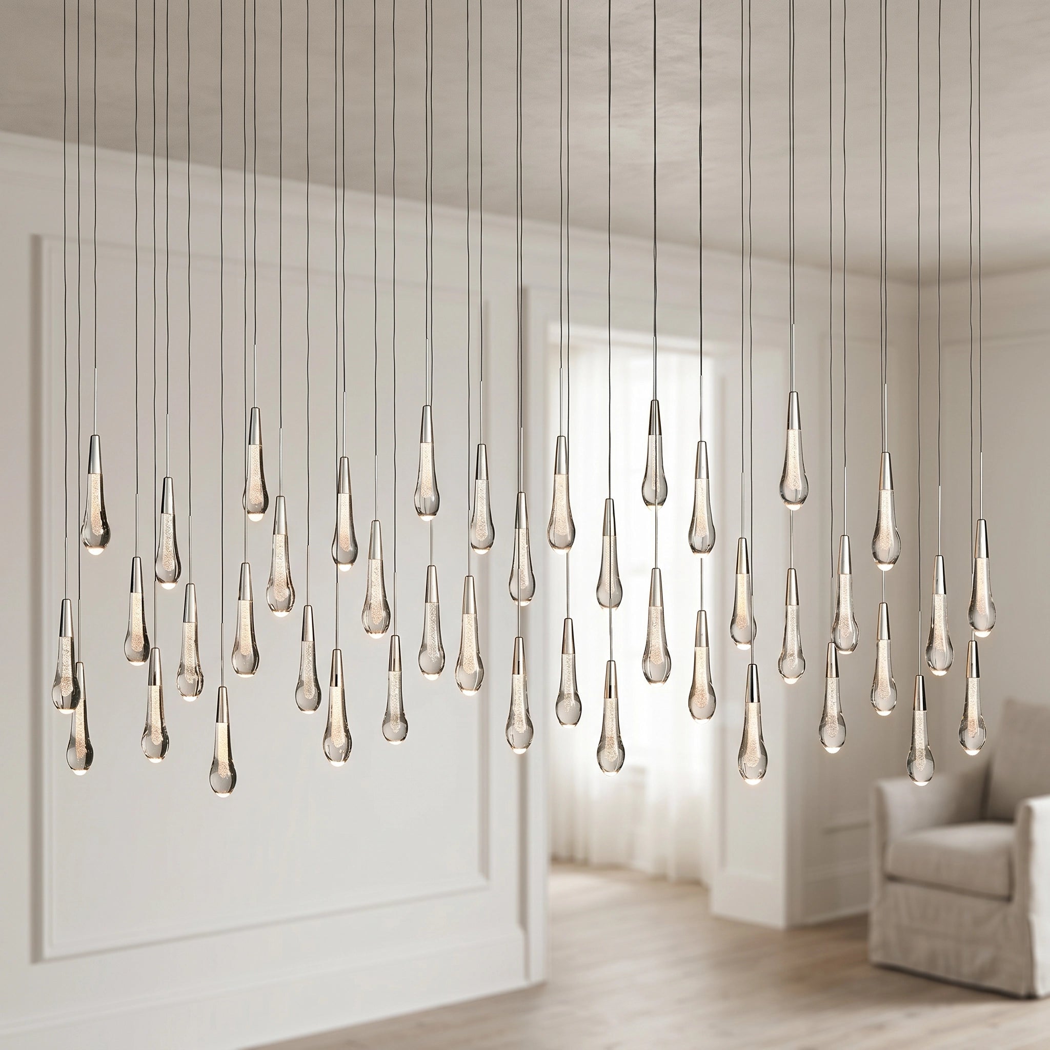 Solitaire Linear Chandelier 37'' 50'' 70'' 87" 120"W - Cyran Lamps