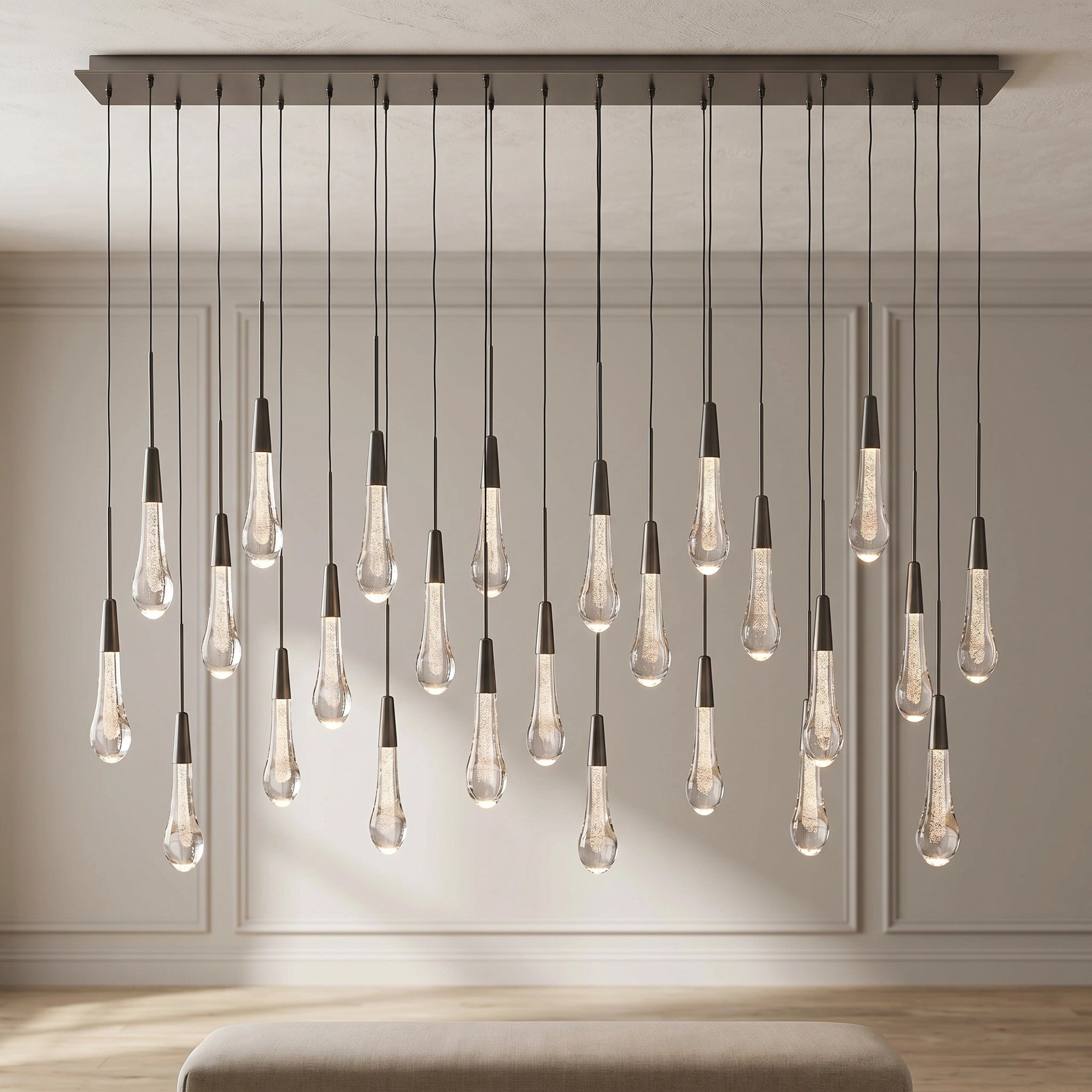 Solitaire Linear Chandelier 37'' 50'' 70'' 87" 120"W - Cyran Lamps