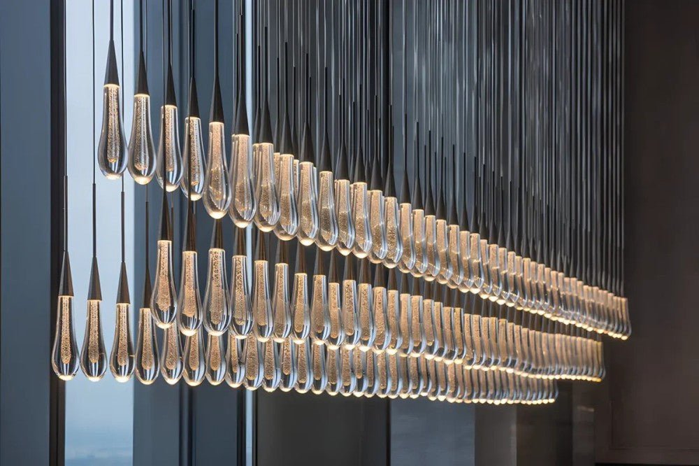 Solitaire Linear Chandelier 37'' 50'' 70'' 87" 120"W - Cyran Lamps