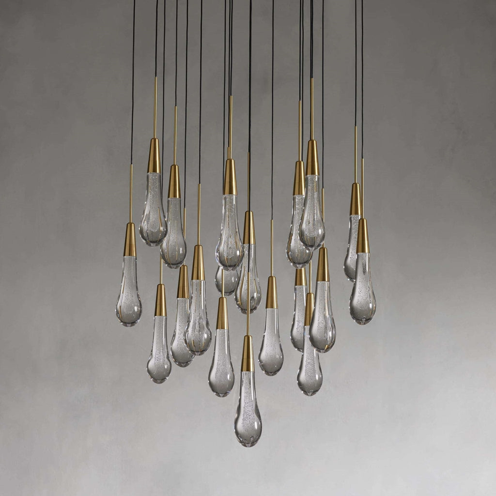 Soltaire Modern 17'' 24'' 36'' 58'' Round Chandelier Lighting - Cyran Lamps