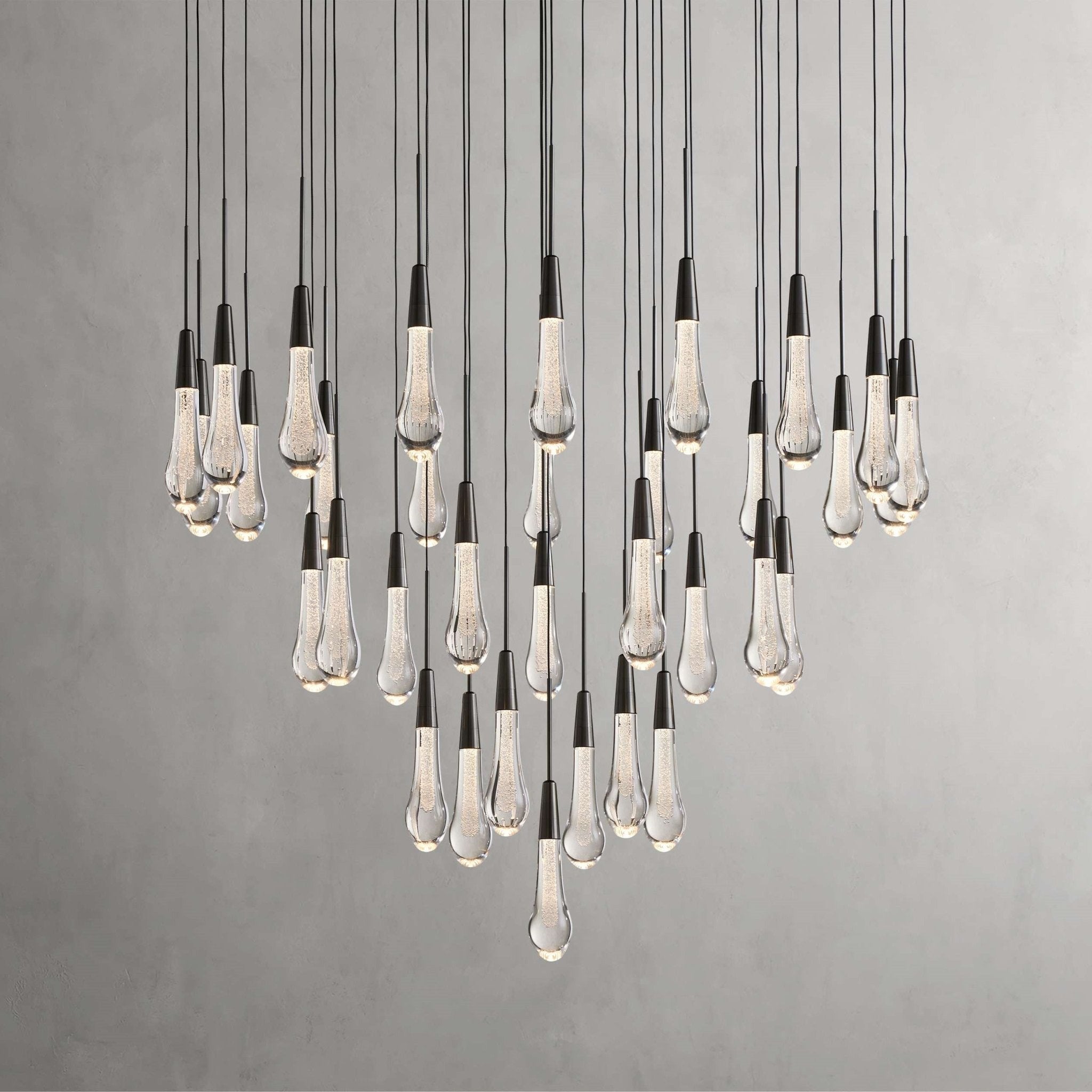 Soltaire Modern 17'' 24'' 36'' 58'' Round Chandelier Lighting - Cyran Lamps