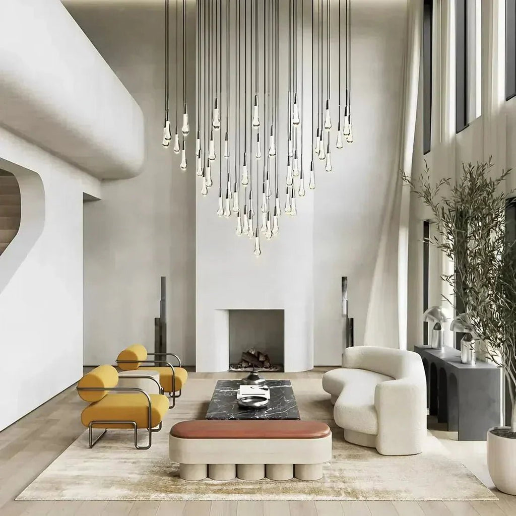 Soltaire Modern 17'' 24'' 36'' 58'' Round Chandelier Lighting - Cyran Lamps