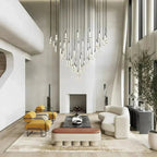 Soltaire Modern 17'' 24'' 36'' 58'' Round Chandelier Lighting - Cyran Lamps