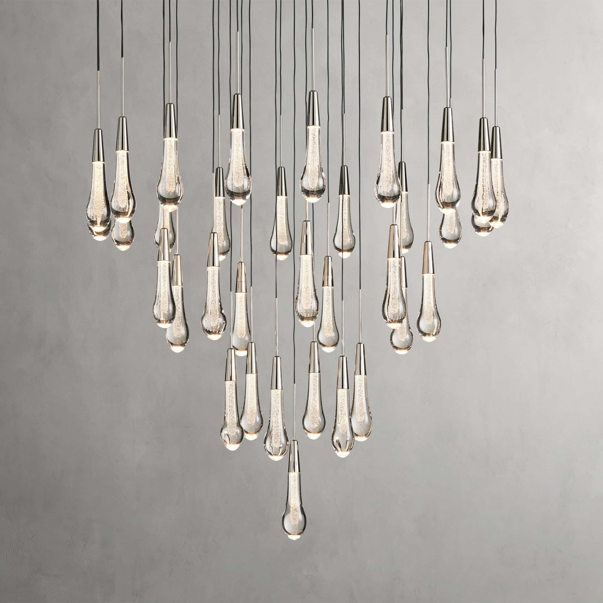 Soltaire Modern 17'' 24'' 36'' 58'' Round Chandelier Lighting - Cyran Lamps