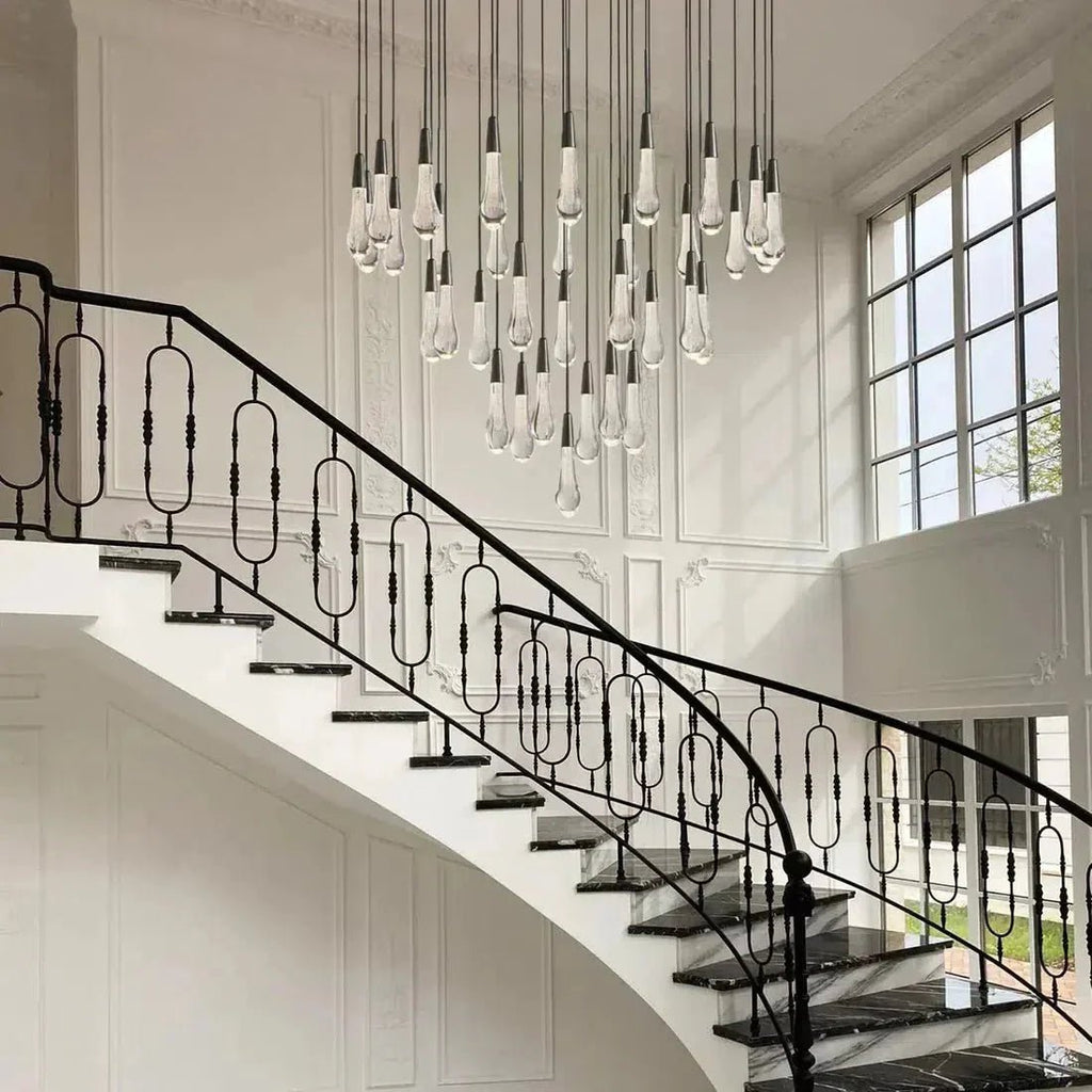 Soltaire Modern 17'' 24'' 36'' 58'' Round Chandelier Lighting - Cyran Lamps