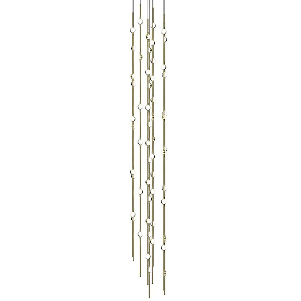 Sonne Constellation 12" Wide 55 - Light LED Chandelier Satin Brass - Cyran Lamps