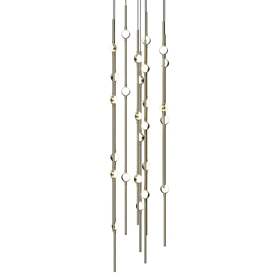 Sonne Constellation 12" Wide Chandelier 26 Light Satin Brass - Cyran Lamps