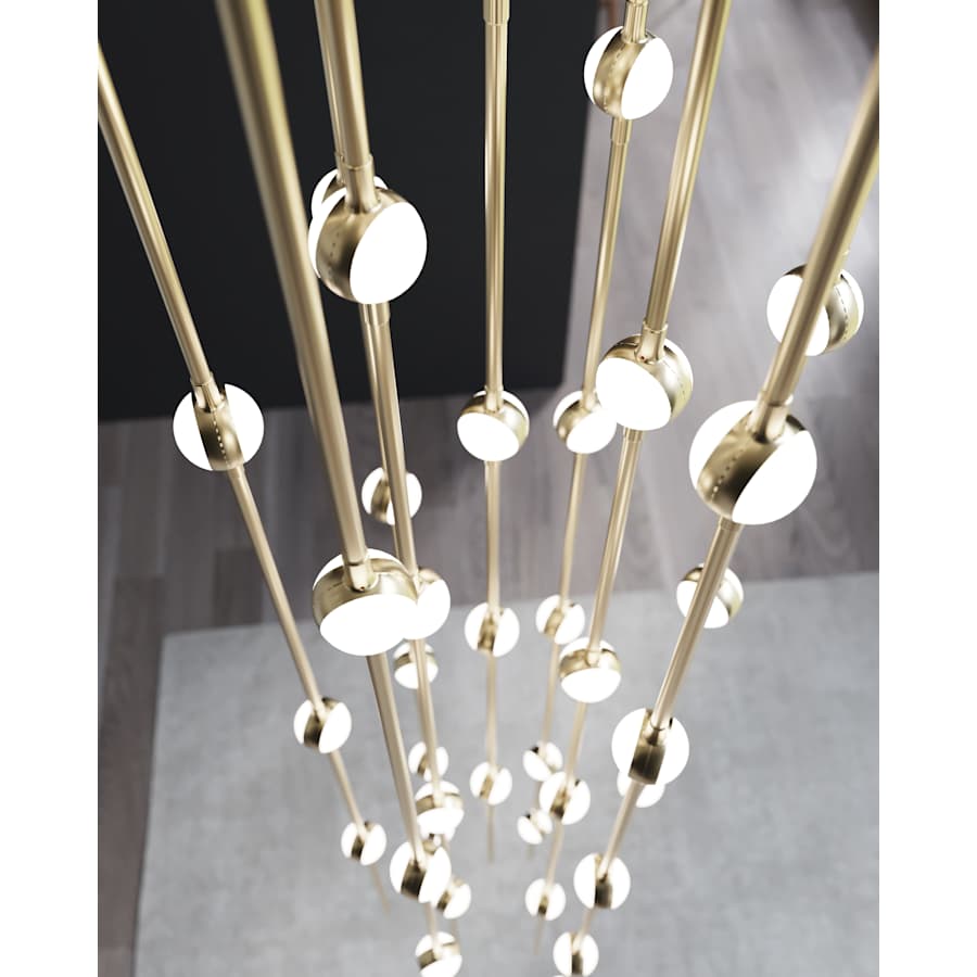 Sonne Constellation 12" Wide Chandelier 26 Light Satin Brass - Cyran Lamps