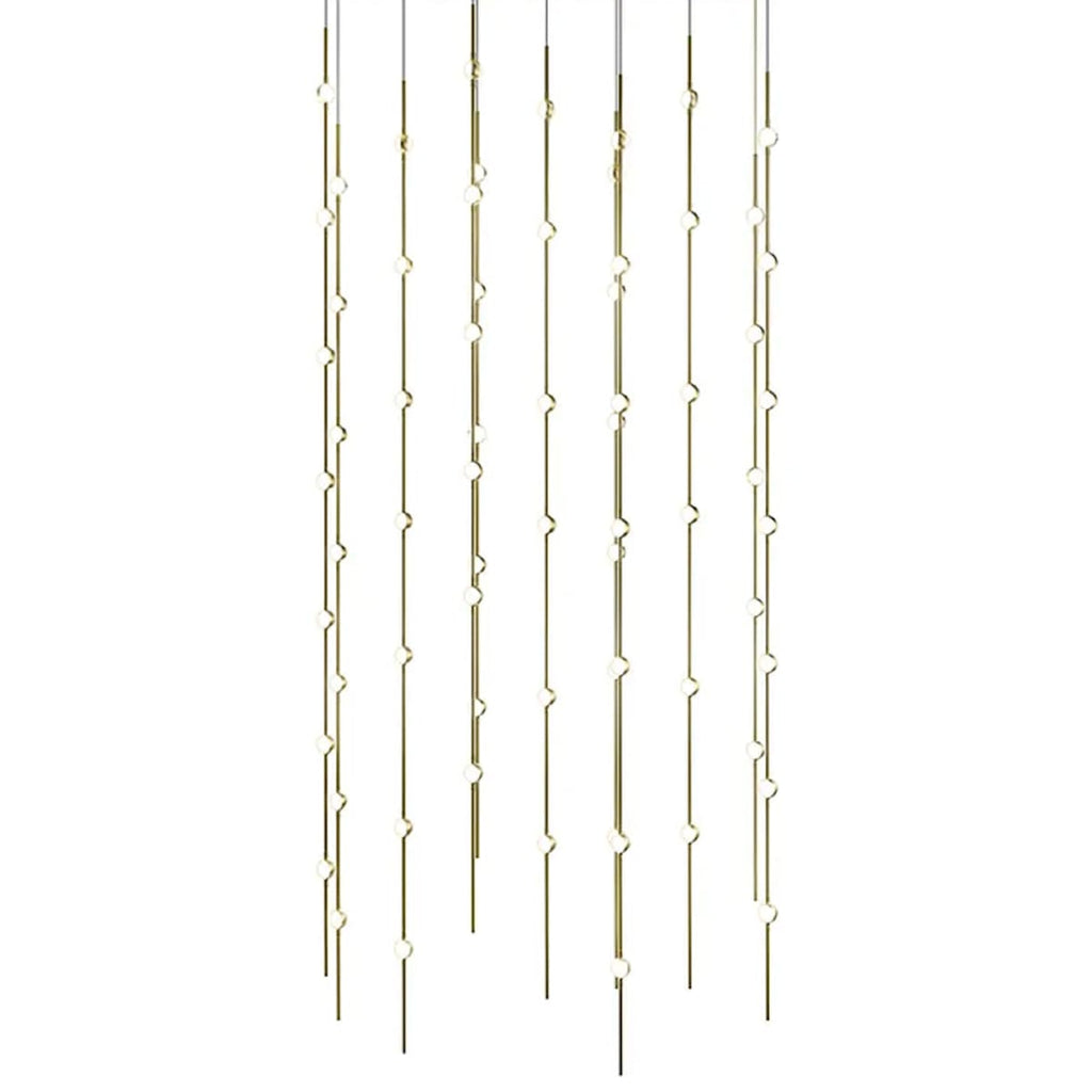 Sonne Constellation 36in Wide Linear Chandelier Satin Brass - Cyran Lamps