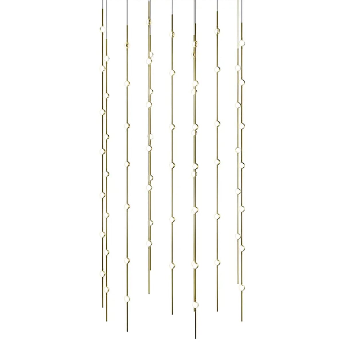 Sonne Constellation 36in Wide Linear Chandelier Satin Brass - Cyran Lamps
