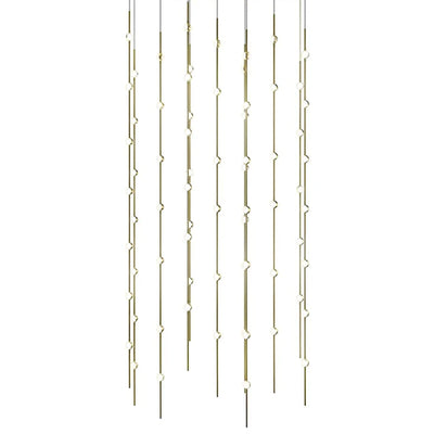 Sonne Constellation 36in Wide Linear Chandelier Satin Brass - Cyran Lamps