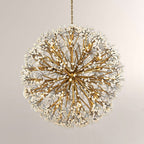 Spherical Thirty - Light Stone Quartz Chandelier - Cyran Lamps