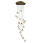 Spiral Pineapple Multi Glass Ball Staircase Chandelier - Cyran Lamps