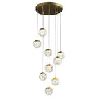 Spiral Pineapple Multi Glass Ball Staircase Chandelier - Cyran Lamps