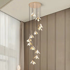 Staircase Chandelier Ideas Art Ceramic Flower Ceiling Light - Cyran Lamps