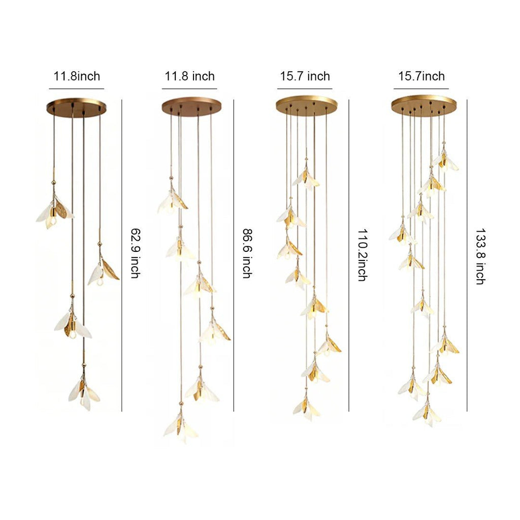 Staircase Chandelier Ideas Art Ceramic Flower Ceiling Light - Cyran Lamps