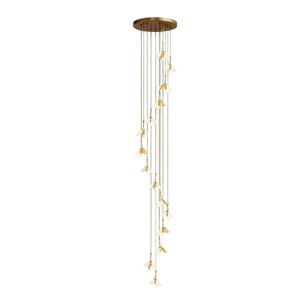 Staircase Chandelier Ideas Art Ceramic Flower Ceiling Light - Cyran Lamps