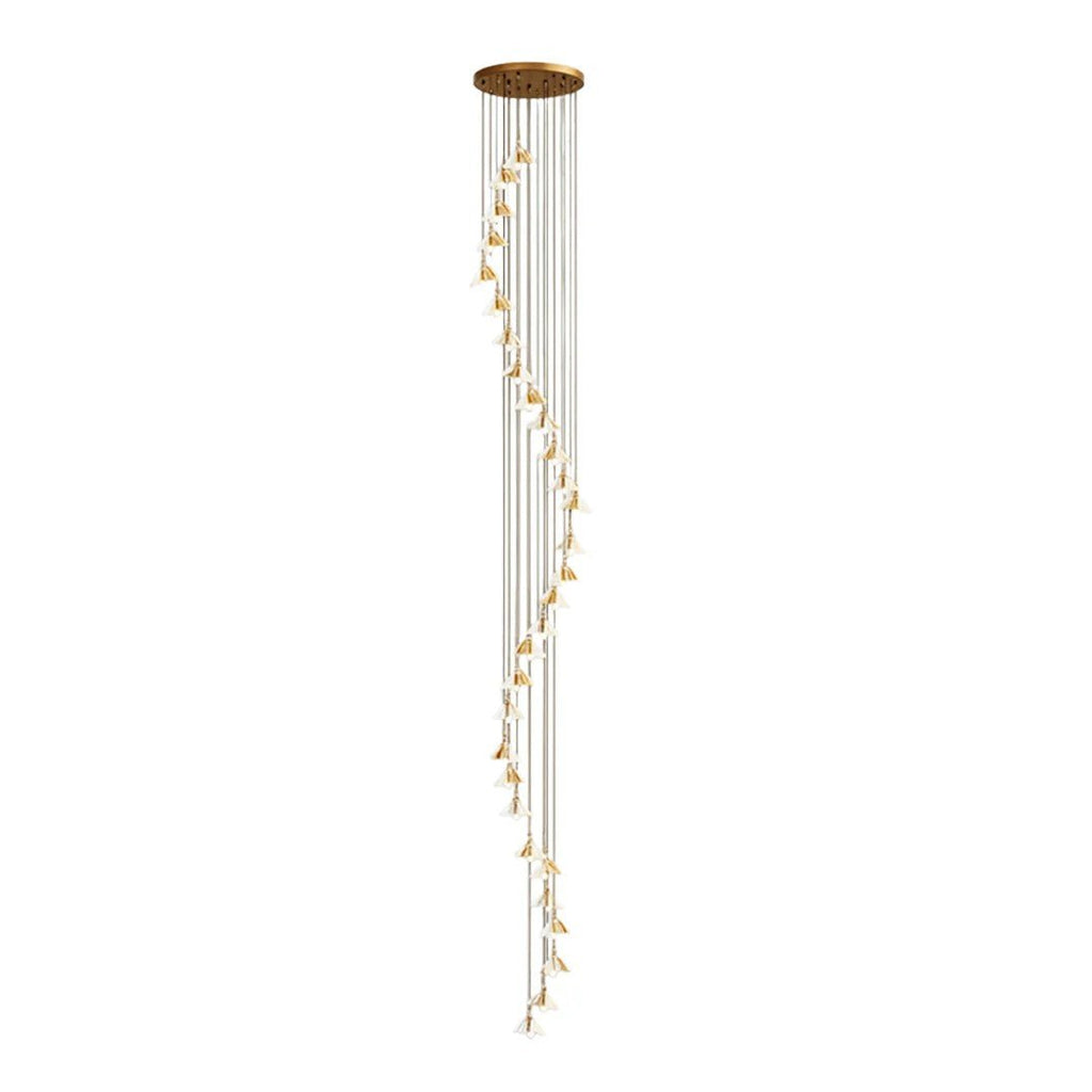 Staircase Chandelier Ideas Art Ceramic Flower Ceiling Light - Cyran Lamps