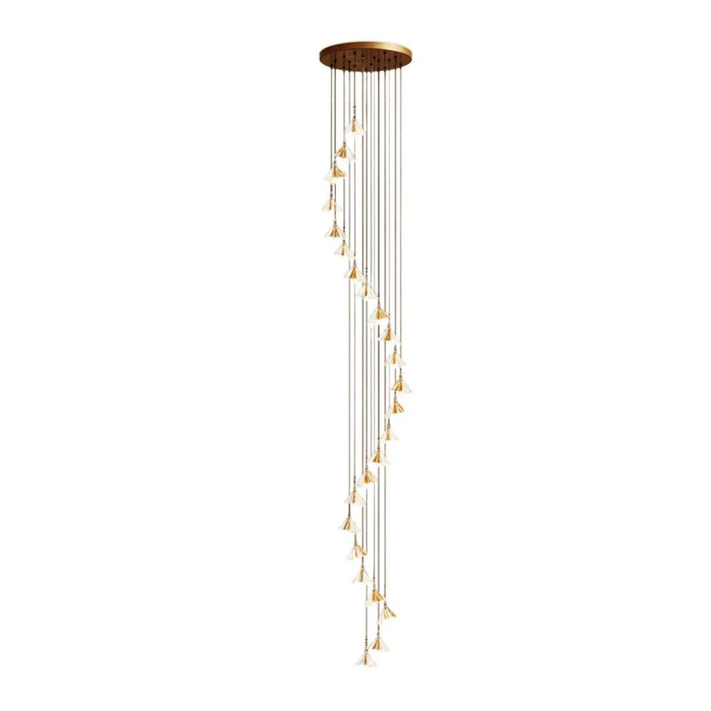 Staircase Chandelier Ideas Art Ceramic Flower Ceiling Light - Cyran Lamps