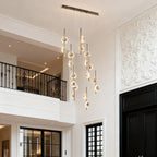 Staircase Crystal Chandelier Modern Aluminum Ceiling Light - Cyran Lamps