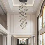 Staircase Lighting Chandelier LED Ring Cluster Rotating Ceiling Light - Cyran Lamps