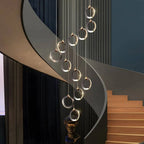 Staircase Lighting Chandelier LED Ring Cluster Rotating Ceiling Light - Cyran Lamps