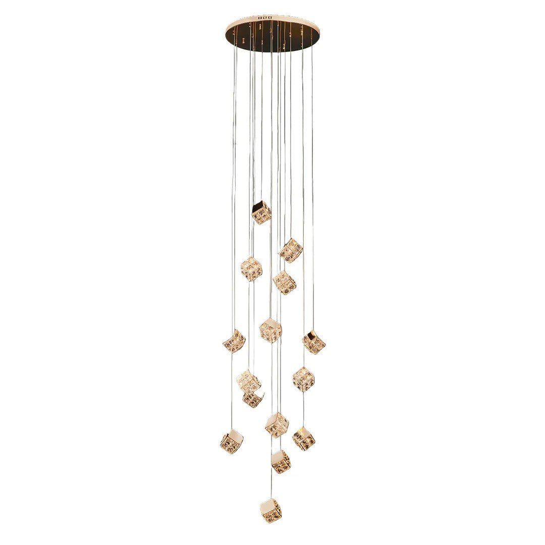 Stairs Chandelier Magic Cube Crystal Ceiling Light - Cyran Lamps