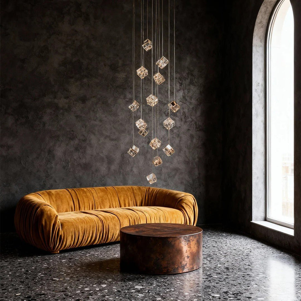 Stairs Chandelier Magic Cube Crystal Ceiling Light - Cyran Lamps