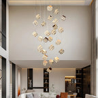 Stairs Chandelier Magic Cube Crystal Ceiling Light - Cyran Lamps