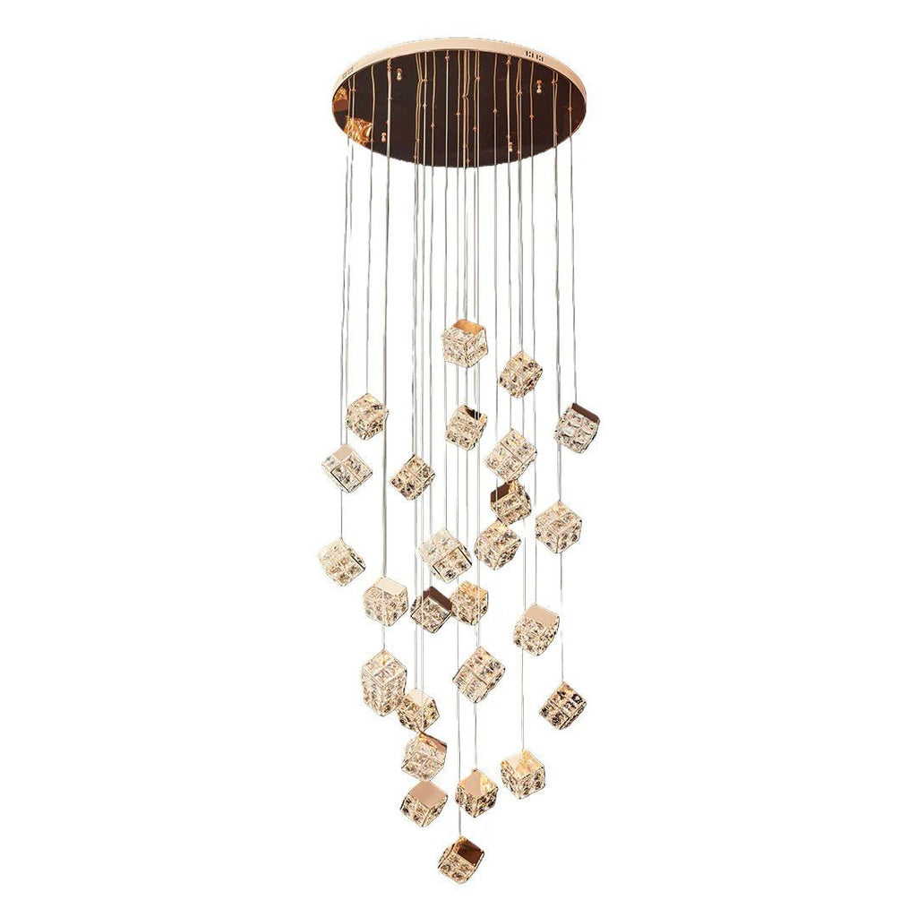 Stairs Chandelier Magic Cube Crystal Ceiling Light - Cyran Lamps