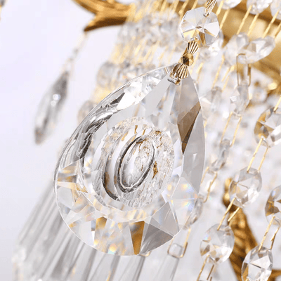 Stunning Oversized Luxury Golden Metal Candle Crystal Tassel Chandelier For High - ceiling Staircase/Entryway/Living/Meeting Room - 1 Layer: D 39.4"*H 39.4"Warm LightCyranlamps
