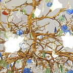 Stylish Colored Glaze Flower Crystal Chandelier - Cyran Lamps