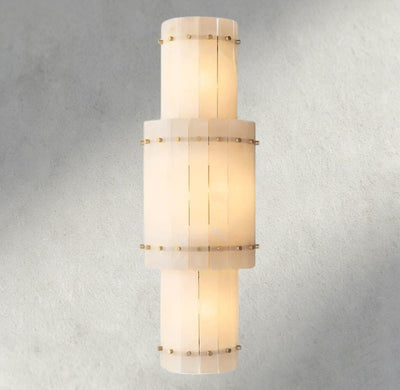 Sun Merca Alabaster Grand Round Sconce - Cyran Lamps