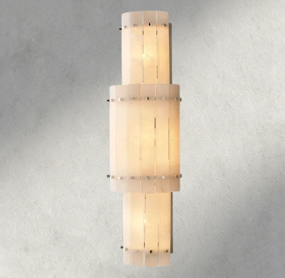 Sun Merca Alabaster Grand Round Sconce - Cyran Lamps