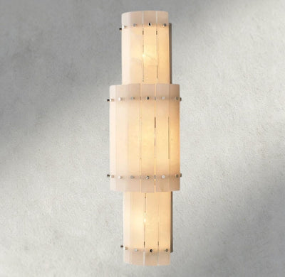 Sun Merca Alabaster Grand Round Sconce - Cyran Lamps