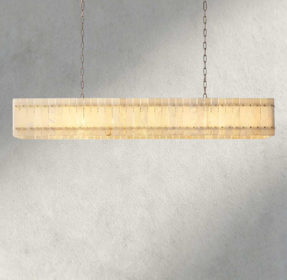 Sun Merca Alabaster Linear Chandelier 54", 72" - Cyran Lamps