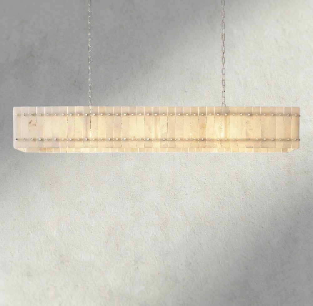Sun Merca Alabaster Linear Chandelier 54", 72" - Cyran Lamps