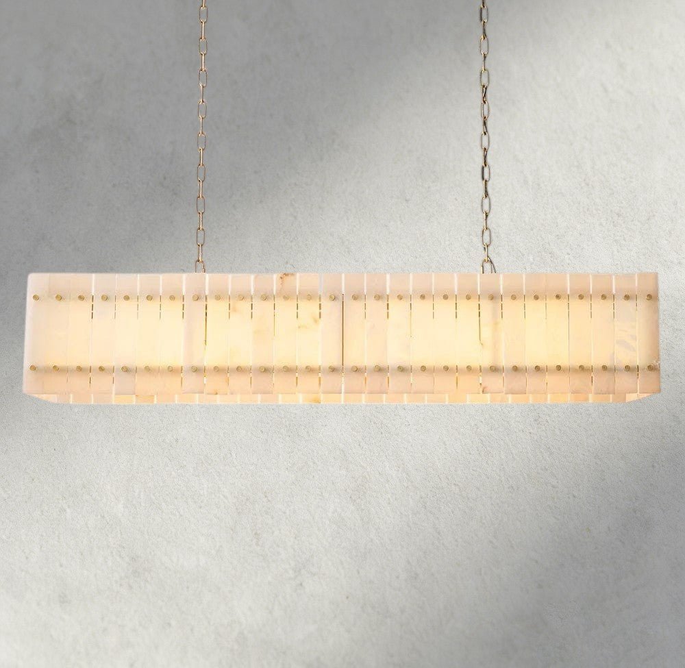 Sun Merca Alabaster Linear Chandelier 54", 72" - Cyran Lamps