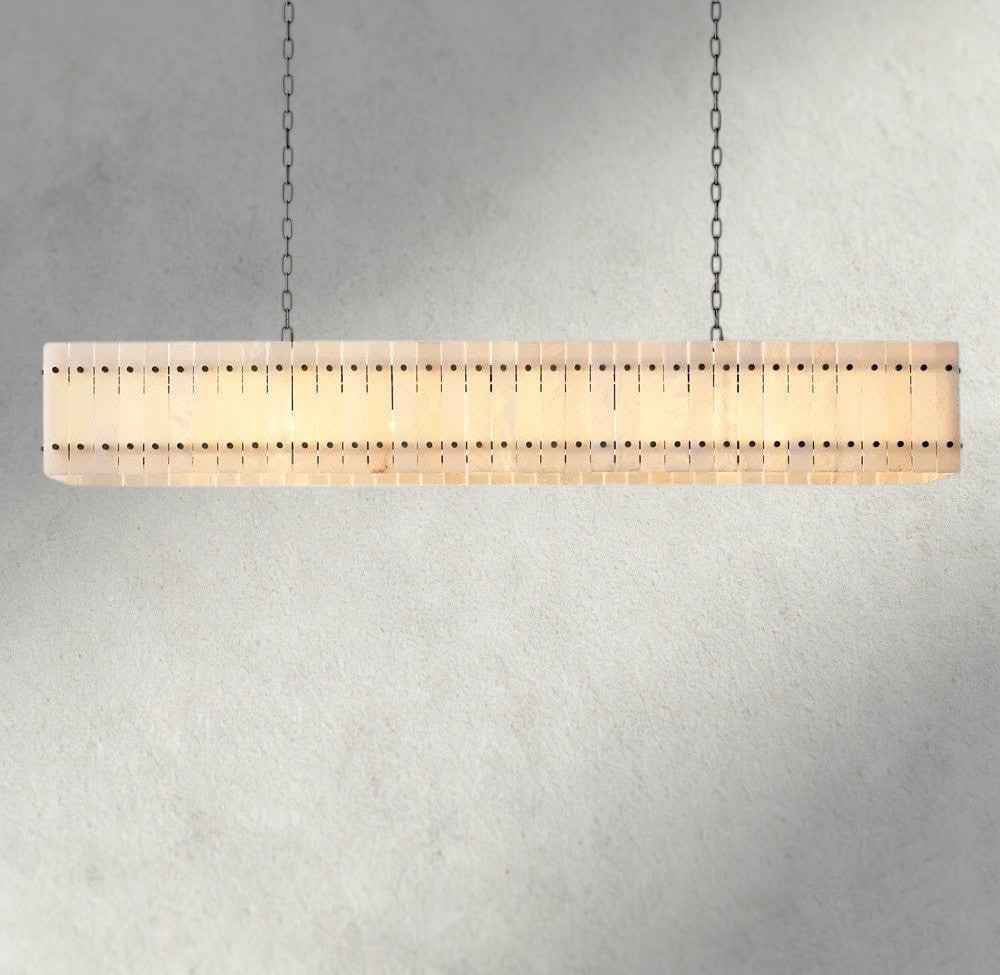 Sun Merca Alabaster Linear Chandelier 54", 72" - Cyran Lamps