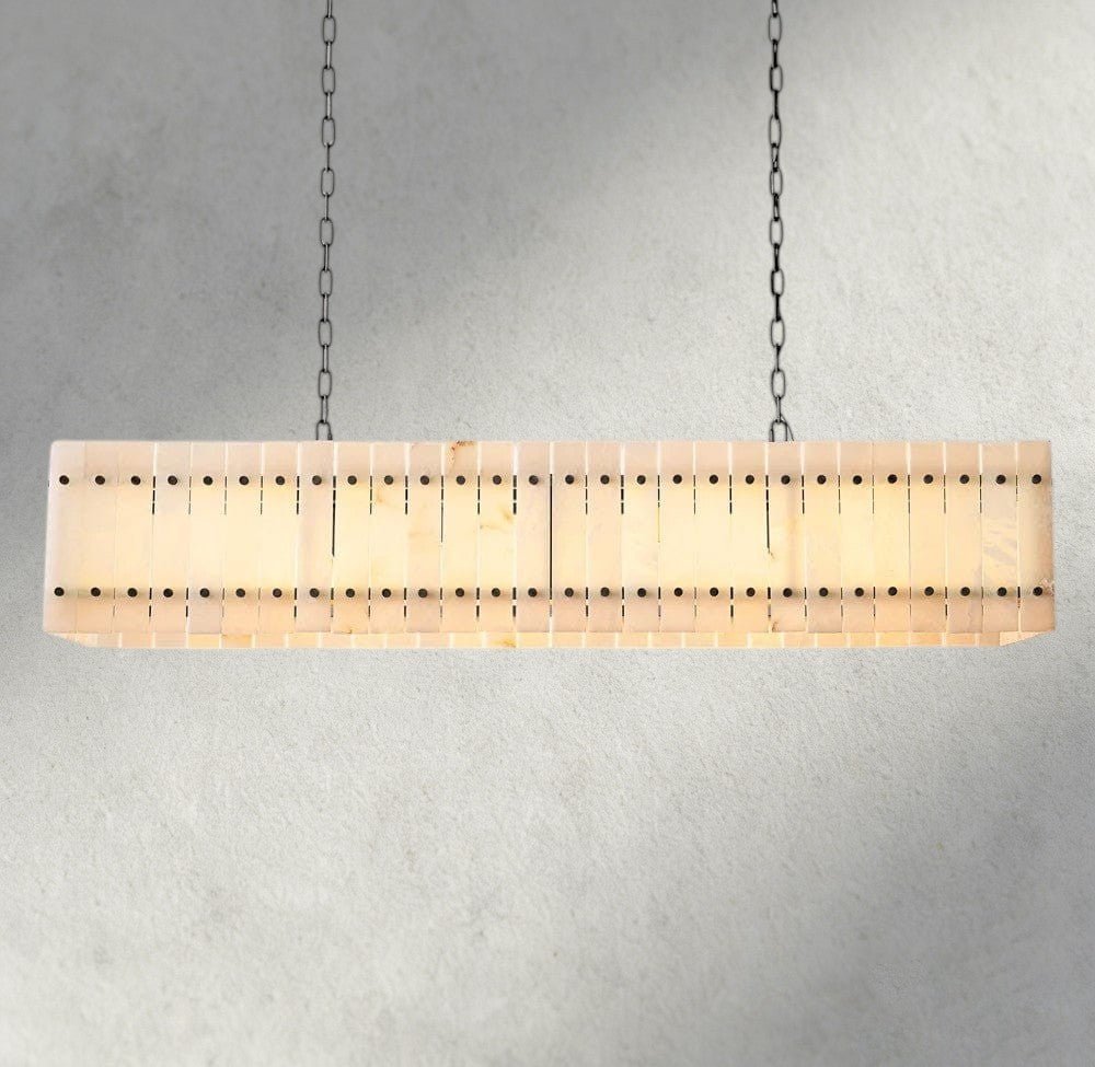 Sun Merca Alabaster Linear Chandelier 54", 72" - Cyran Lamps