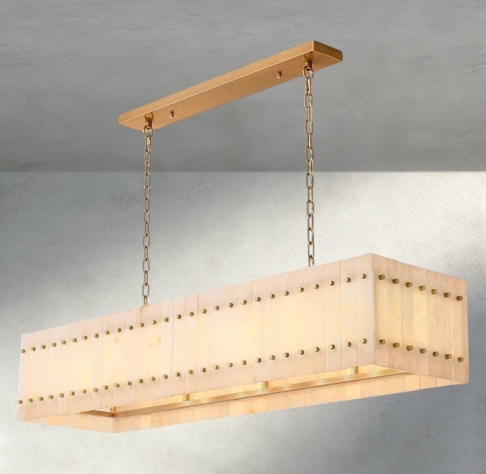 Sun Merca Alabaster Linear Chandelier 54", 72" - Cyran Lamps