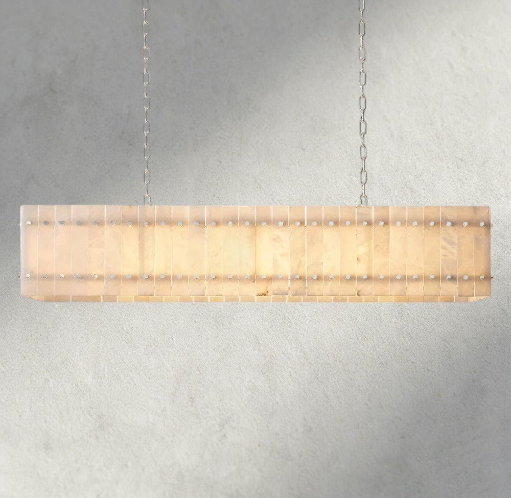 Sun Merca Alabaster Linear Chandelier 54", 72" - Cyran Lamps