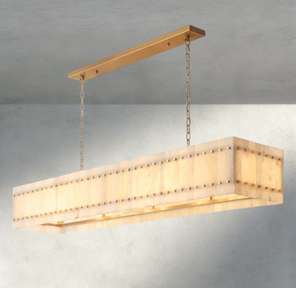 Sun Merca Alabaster Linear Chandelier 54", 72" - Cyran Lamps