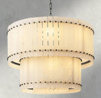 Sun Merca Alabaster Round Tiered Chandelier 22", 37", 48", 60" - Cyran Lamps