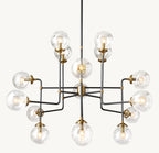 Sylviasp Bistro Clear Glass Globe Chandelier 56‘’ - Cyran Lamps