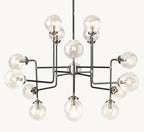 Sylviasp Bistro Clear Glass Globe Chandelier 56‘’ - Cyran Lamps