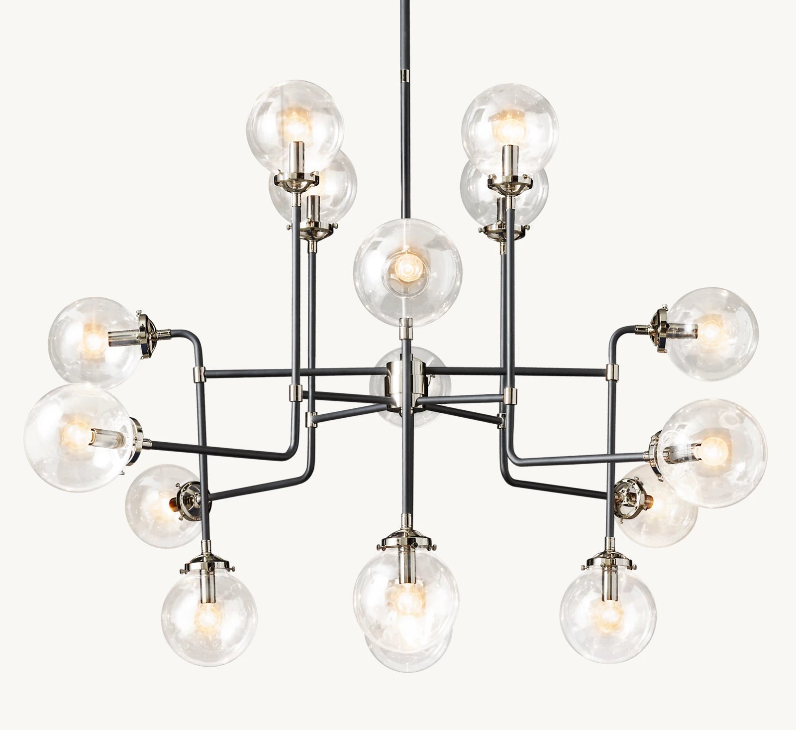 Sylviasp Bistro Clear Glass Globe Chandelier 56‘’ - Cyran Lamps