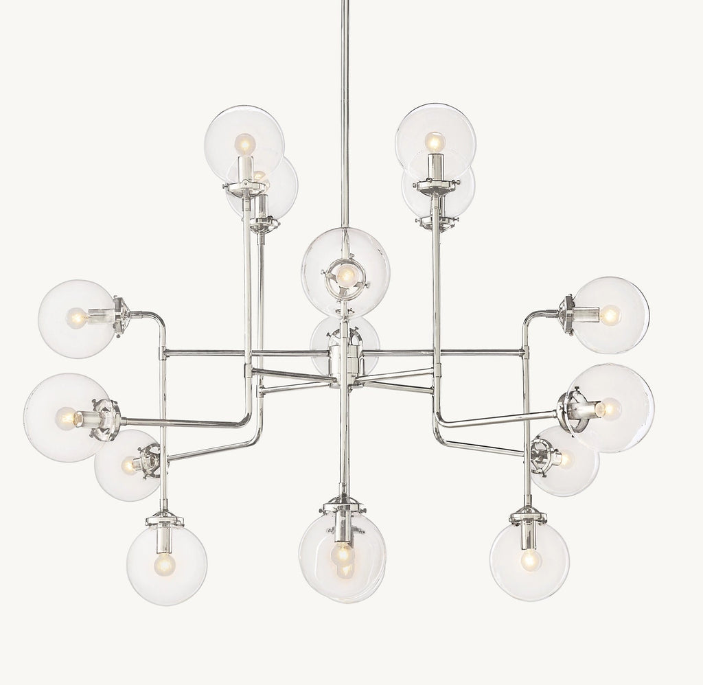 Sylviasp Bistro Clear Glass Globe Chandelier 56‘’ - Cyran Lamps